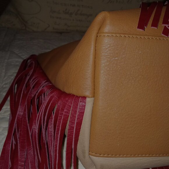 Sara Battaglia Theresa Large Italian Leather Tri Color Tote - Picture 6 of 10